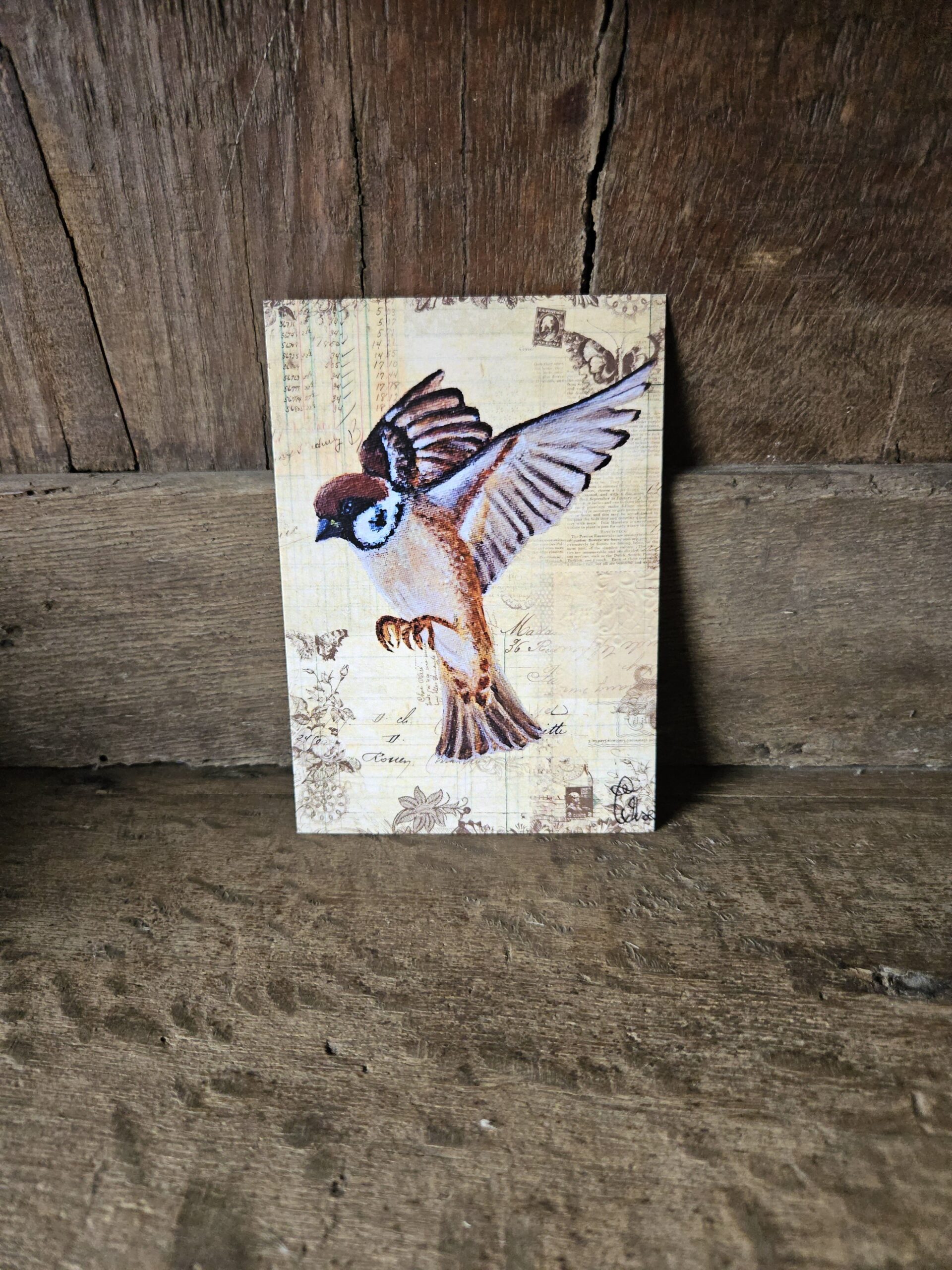 Happy Flying Sparrow (ansichtkaart)
