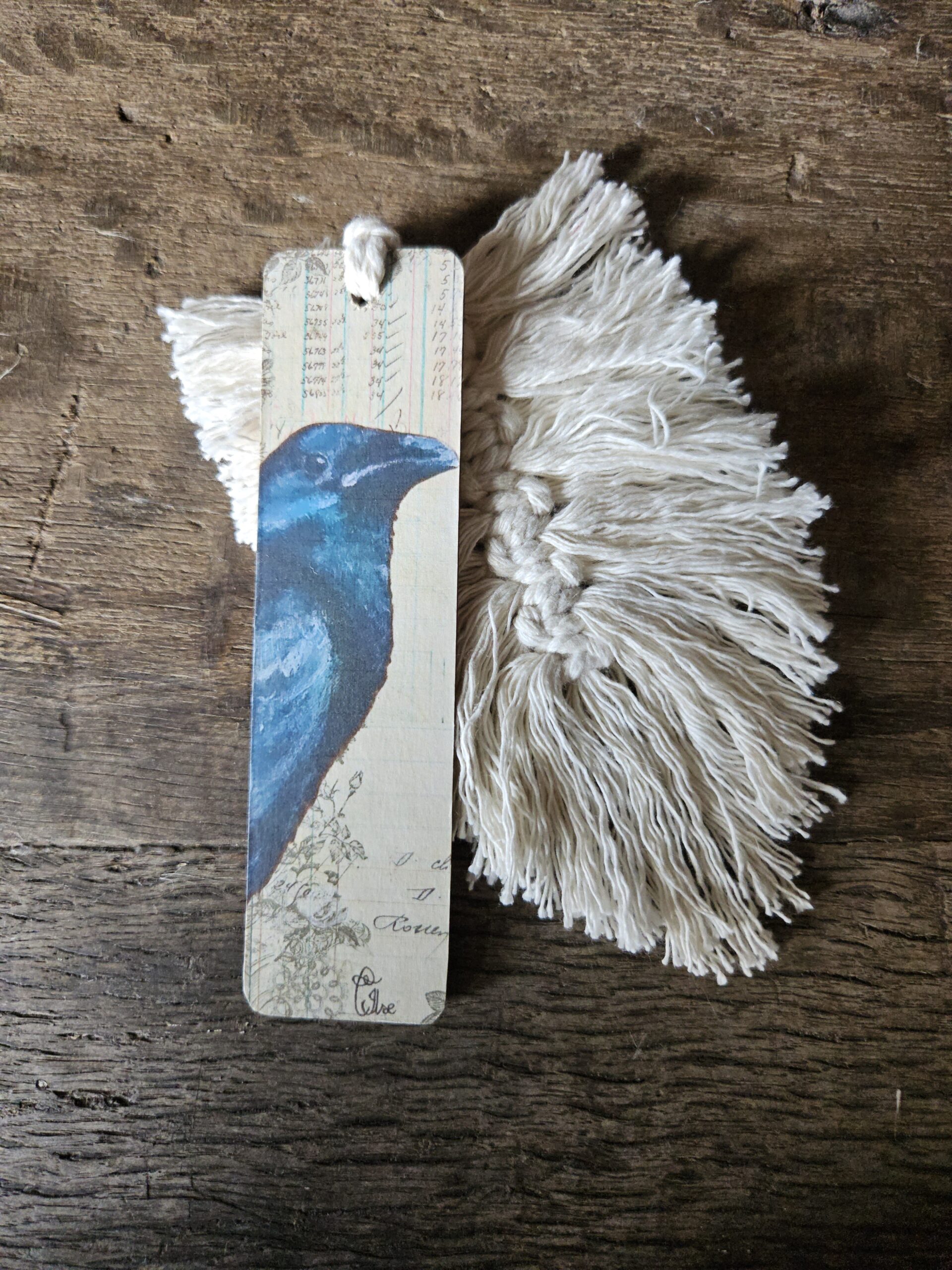 The Raven (macramé boekenlegger)