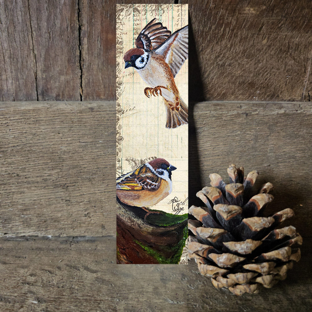 Happy Sparrows (papieren boekenlegger)