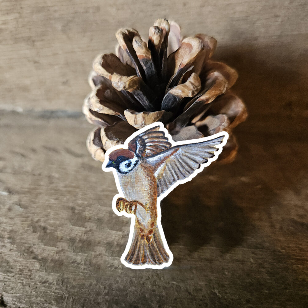 Happy Flying Sparrow (sticker)