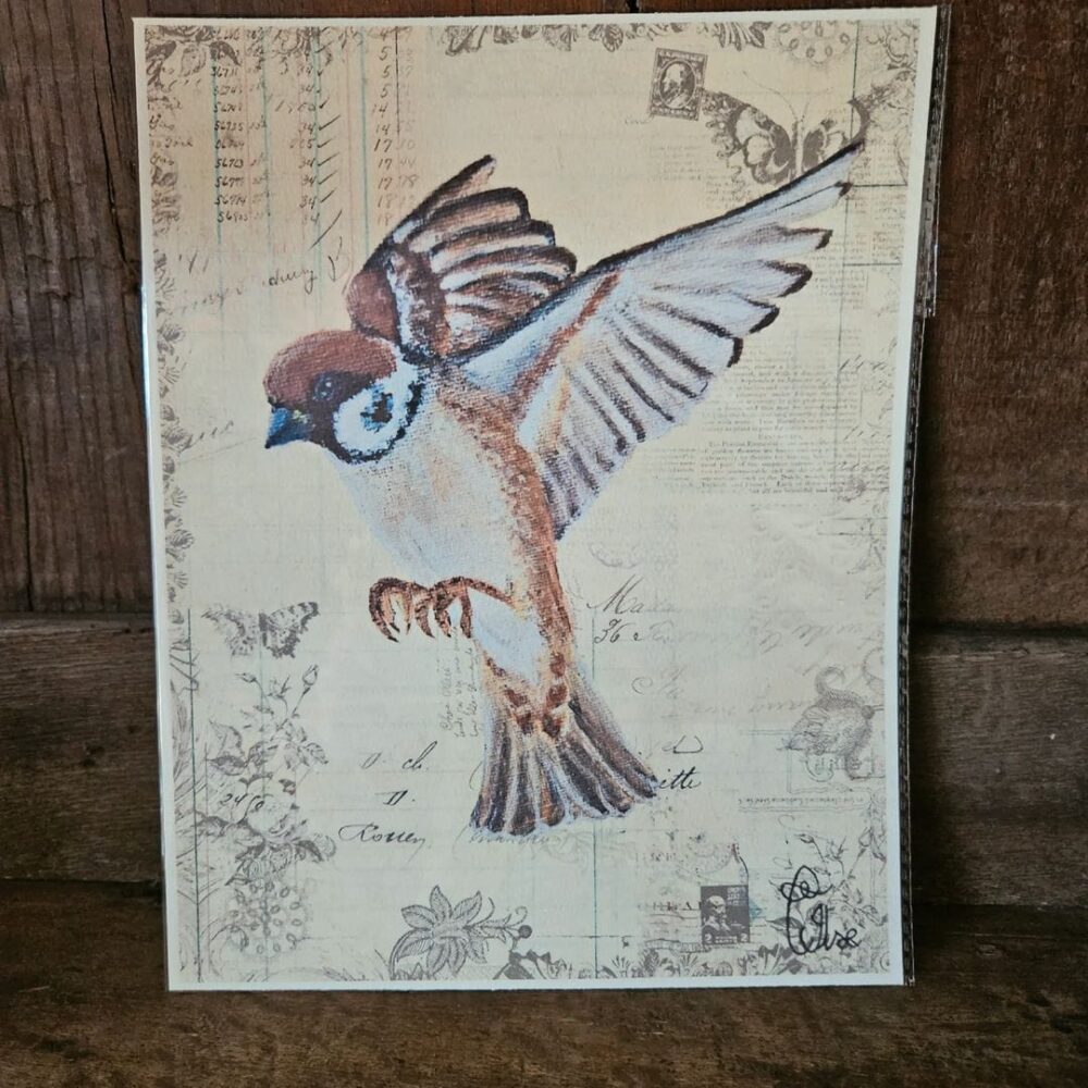 Happy Flying Sparrow (kaart 13x18)