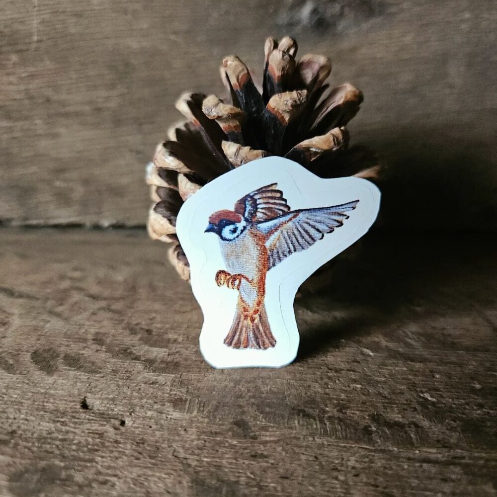 Happy Flying Sparrow (sticker)
