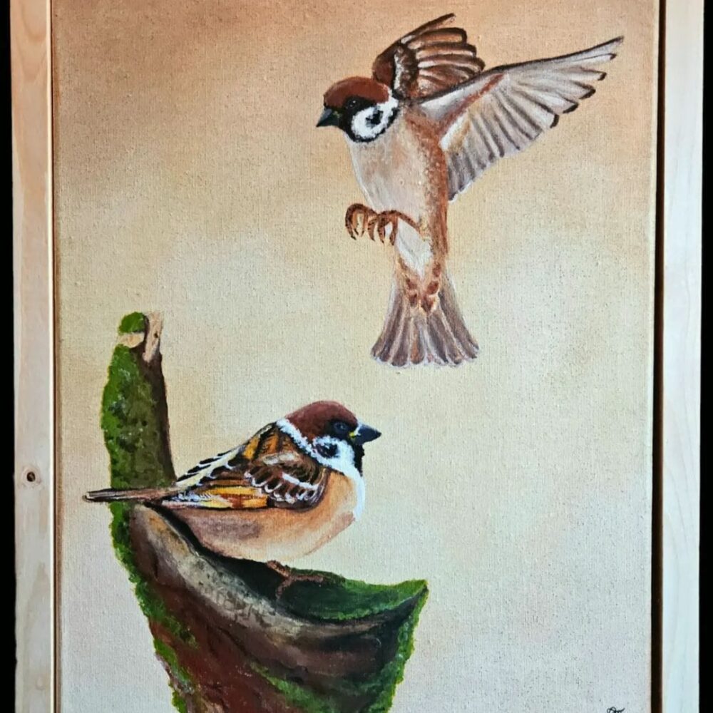 Happy Sparrows (origineel schilderij)