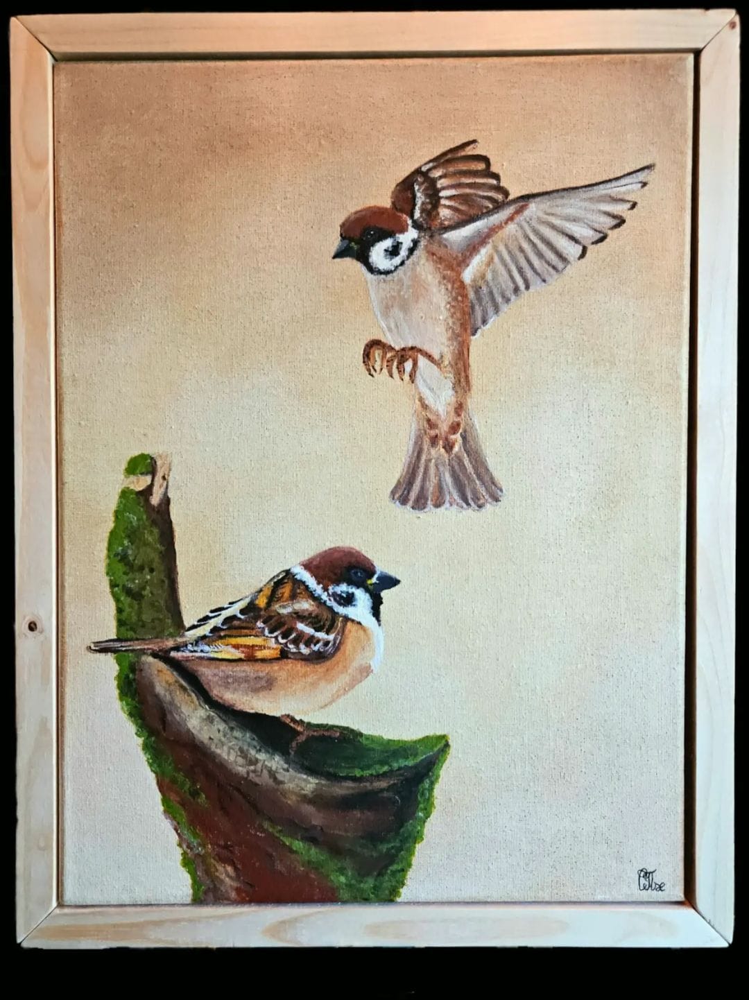 Happy Sparrows (origineel schilderij)