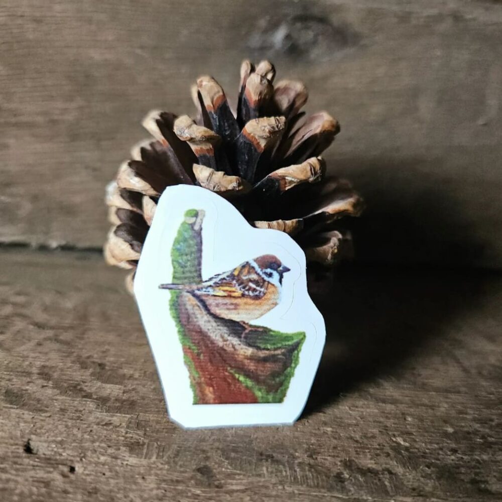 Happy Chubby Sparrow (sticker)